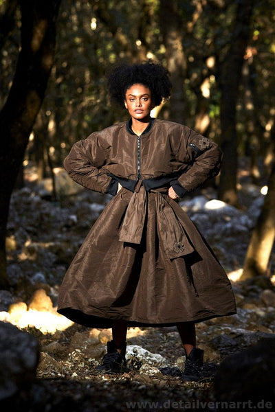 Pluslavie / Plü kurze Bomberjacke limitierte Edition in schokobraun (chocolate) - hochwertiges Polyester5