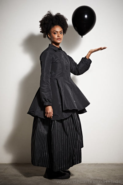 Pluslavie / Plü Bluse in schwarz (black) - hochwertiger, fester Taft