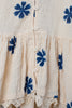 Ewa i Walla Bluse 44956 GUNBORG in creme mit Flowerprint (blue flower) - reine Baumwolle aus groben Gewebe