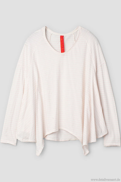 Ewa i Walla Shirt 44975 ELSA in creme mit Ringel in rosa (pink striped jersey) - softer Jersey