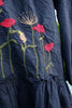 Ewa i Walla WINTER SPECIALS Kleid 55886 ALEXANDRA in schwarz mit Stickereien - reine Knitterbaumwolle3