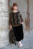 Les Ours Bluse ANETH in vintage schwarz mit Flowerprint - wollige Baumwolle