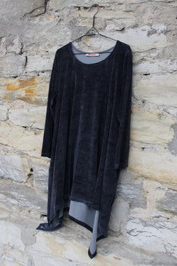 cocon commerz Privatsachen Shirt SAMTHUMOR in dunkelblau - Samt aus Lyocell Tencel