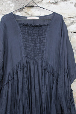 cocon commerz Privatsachen Kleid ENGELSTAAT in anthrazit (satt)- Ramie aus reiner Baumwolle