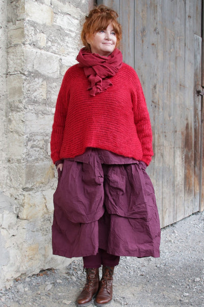 Esmeralda Pullover MAXI in rot - Kid Mohair & Seide