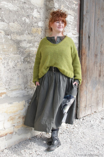 Esmeralda Pullover SOLANGE kurz in pistazie - Kid Mohair & Seide3