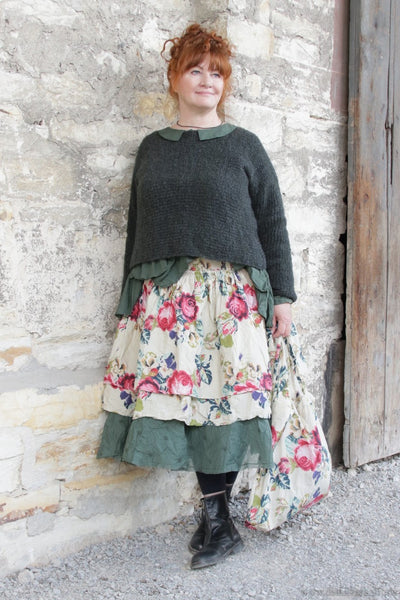 Esmeralda Pullover YOY in petrol meliert - softe Merinowolle, Nylon & Elasthan