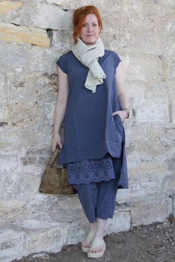 *Ewa i Walla Bluse LIS 44127 in blau (blue) - reine Baumwolle