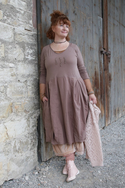 Ewa i Walla Kleid 55830 VENDELA in kastanienbraun (nutmeg) - Jersey & reine Knitterbaumwolle2