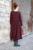 Ewa i Walla Kleid 55876 VANDA in burgunder rot mit Streifen (burgundy) - softes Leinen