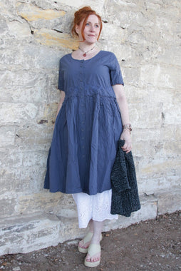 *Ewa i Walla Kleid ELENE 55901 in blau (blue) - reine Knitterbaumwolle