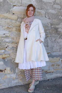 Ewa i Walla Mantel VIVIAN 66768 in cream - Seersucker aus reiner Baumwolle