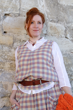 *Ewa i Walla Top LYKKE 33396 Karomuster in rosé-blau (original) - reine Baumwolle