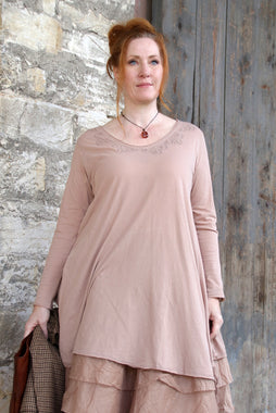 *Ewa i Walla Tunika 44986 DANIA in altrosa (taupe) - softer Jersey aus reiner Baumwolle