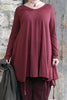 Ewa i Walla Tunika 44986 DANIA in burgunder rot (burgundy) - softer Jersey aus reiner Baumwolle