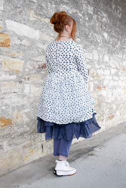 *Ewa i Walla Tunika LICIA 44142 in weiß mit blauen Punkten (original) - reine Baumwolle