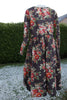Ewa i Walla WINTER SPECIALS Kleid 55885 BRITT-MARI in braun mit Flowerprint - reine Knitterbaumwolle