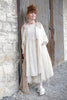 Les Ours Kleid AMIA in antikweiss (ecru) - gecrashte Baumwolle mit eingewebten Streifen2