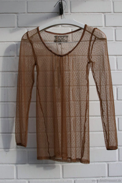 Les Ours Shirt ALYCIA in caramelbraun - Tüll aus reiner, softer Baumwolle