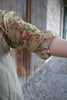Les Ours Tunika/Kleid LIME in shabby mint mit Flowerprint (almond flowers) - zarter Voile aus reiner Baumwolle