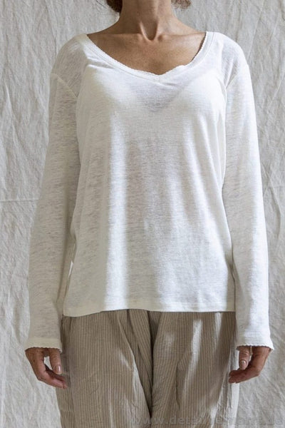 Les Ours Shirt LINO im antiken weiss (ecru) - supersoftes Leinen