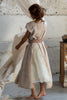 Les Ours langes Kleid LITCHI in beige mit Flowerprint in altrosa (liberty old pink) - softe Popeline aus Baumwolle2