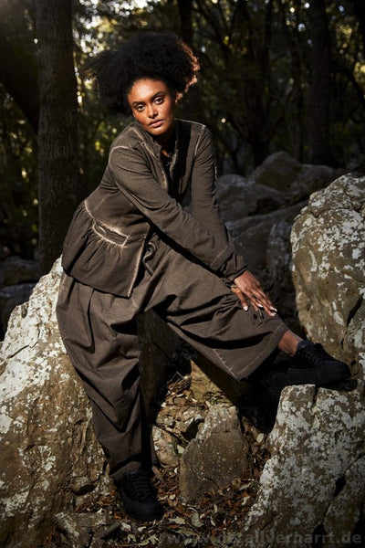 Pluslavie / Plü feine Sweatjacke in schokobraun (chocolate) - exklusive Baumwolle