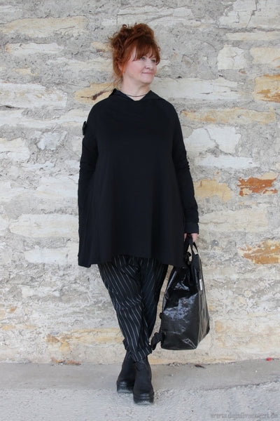 Pluslavie / Plü Longshirt in schwarz (black) - Baumwolle & Elasthan