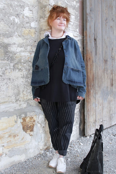 Pluslavie / Plü Shirt mit glockigen Schnitt in schwarz (black) - Baumwolle & Elasthan