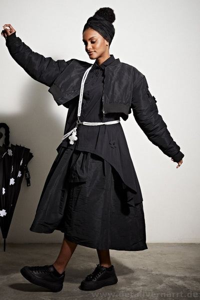 Pluslavie / Plü lange Tunika in schwarz (black) - Baumwolle, Elasthan & Polyamid7