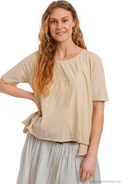 Ewa i Walla A-Linien-Shirt 44763 in creme - softer Jersey